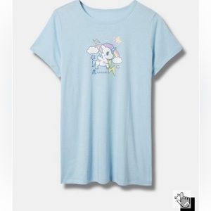 Torrid X Tokidoki Size 1 Baby Blue Classic Fit Cotton Ringer Tee NWT